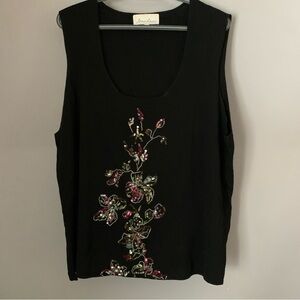 Michel Antoni Collection Black Tank Top Ladies Size 4X Vintage